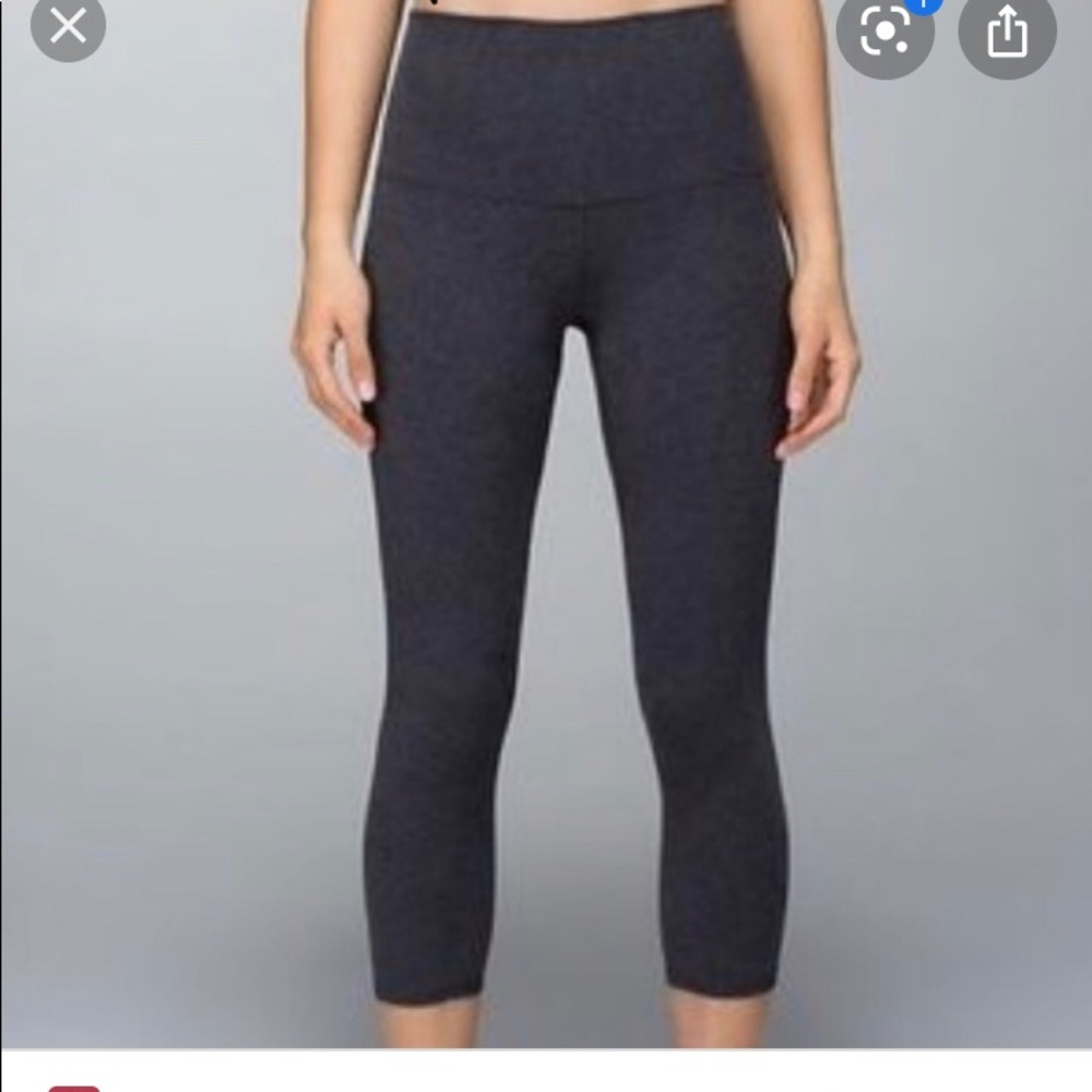Lululemon High Waisted Dark Grey Cotton Leggings
